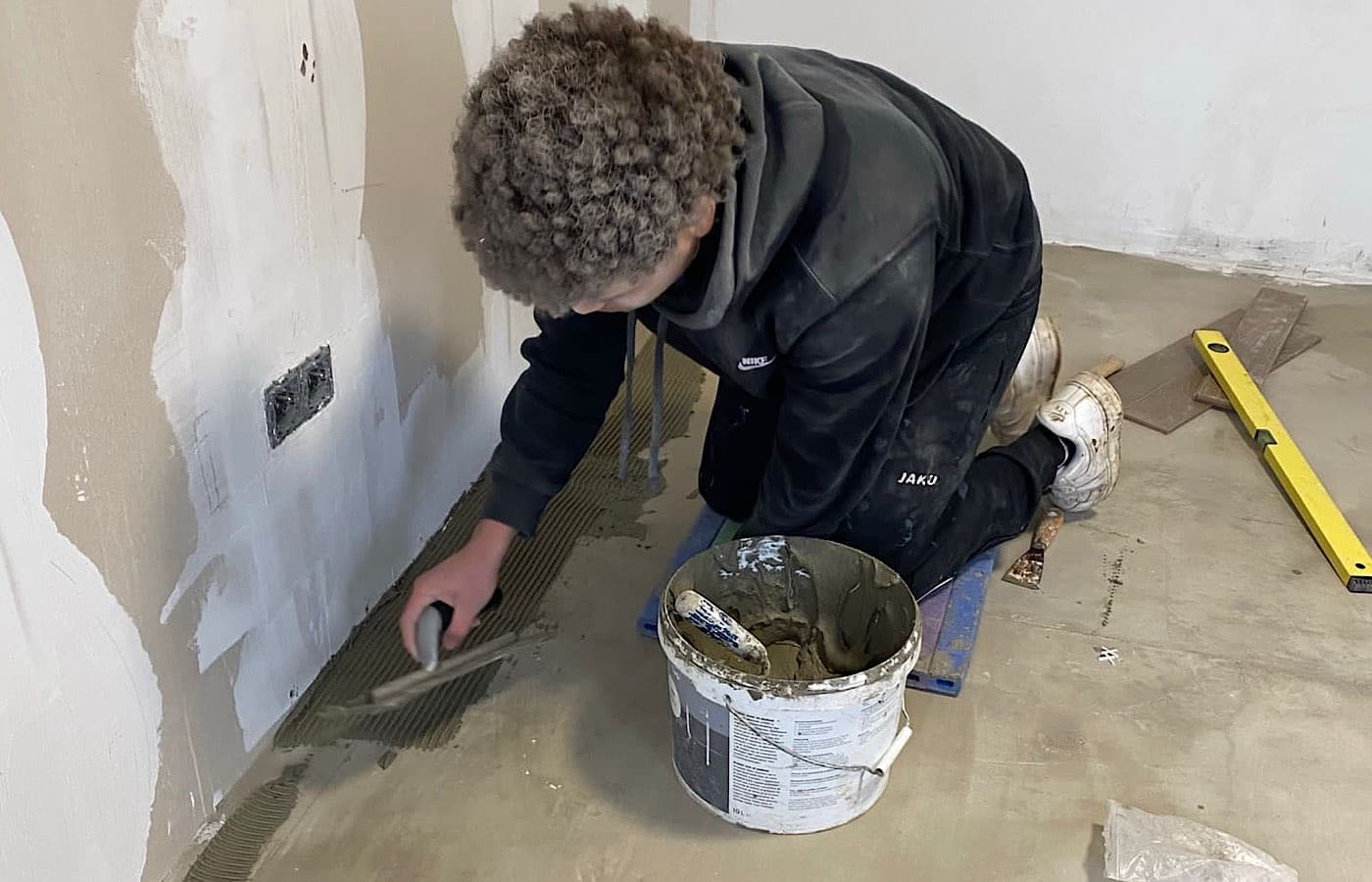 Dimitri Vernin lors de ses premiers travaux, en 2020